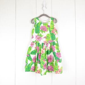 Pumpkin Patch Sun Dress Girls SZ 6 120cm Floral Sleeveless Easter Spring Nature